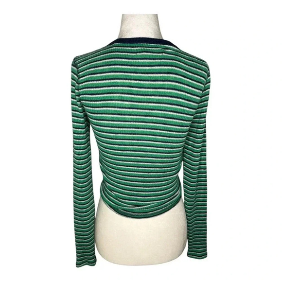 Abercrombie & Fitch Women's Small Multicolored Striped Cardigan Sweater - Picture 3 of 7